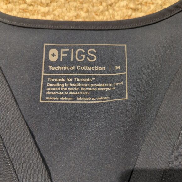 FIGS Montex Scrub Top Womens Medium Blue Technical Collection Nurse Medical - Picture 4 of 6